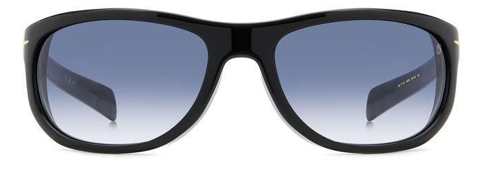 Мужские солнцезащитные очки David Beckham DB 7117/S 807 08, цвет: черный, цвет линзы: голубой, прямоугольные, #1