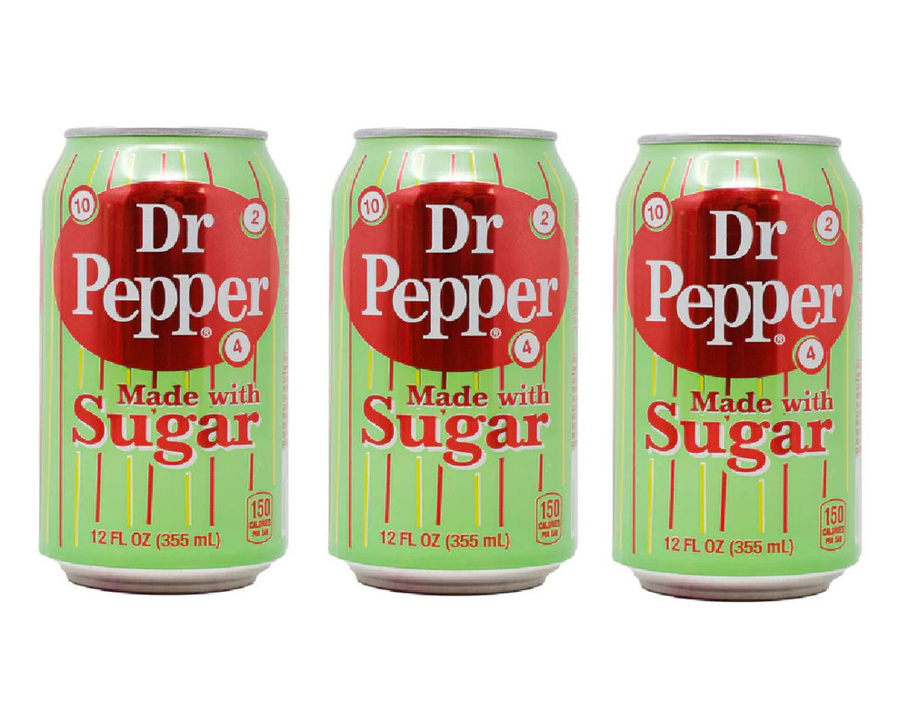 Газированный напиток Dr Pepper Made with Real Sugar, 3 шт по 355 мл #1