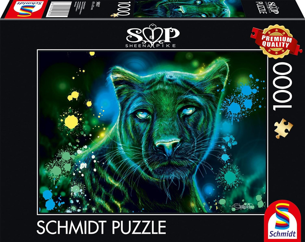 Пазл для взрослых Schmidt 1000 деталей, элементов: Шина Пайк. Неоновая сине-зеленая Пантера  #1