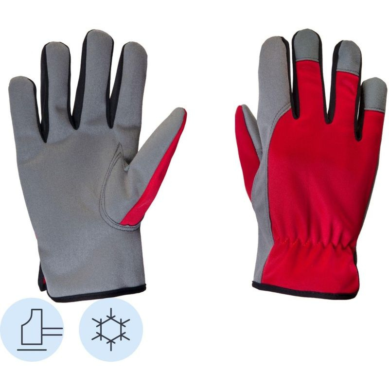 Рабочие перчатки JETA SAFETY Утепленные, красно-серые, размер S, JLE625-7  #1
