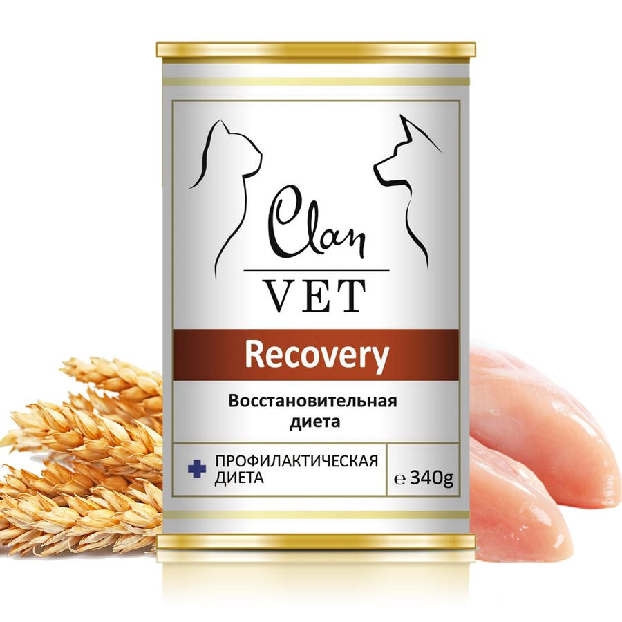 Корм для собак и кошек влажный CLAN VET Recovery Восстановительная диета, ж/б 340г-1 шт  #1