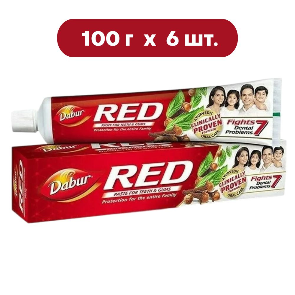 Dabur Red аюрведическая зубная паста 100 г (Дабур Ред) - 6 шт. #1