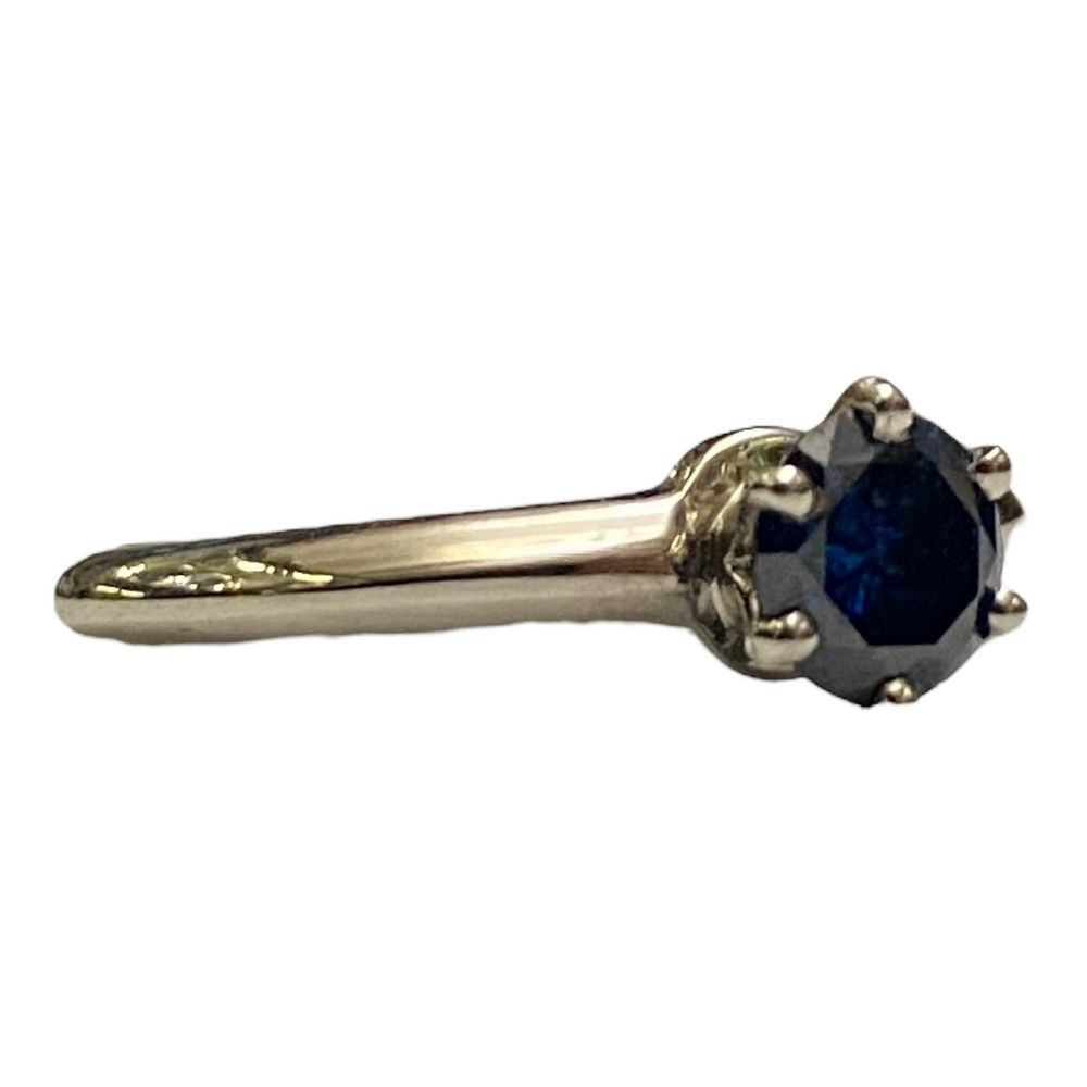 Золотое кольцо с синим бриллиантом, 0.7 карат, золото 14 К, 2013 г., США  #1