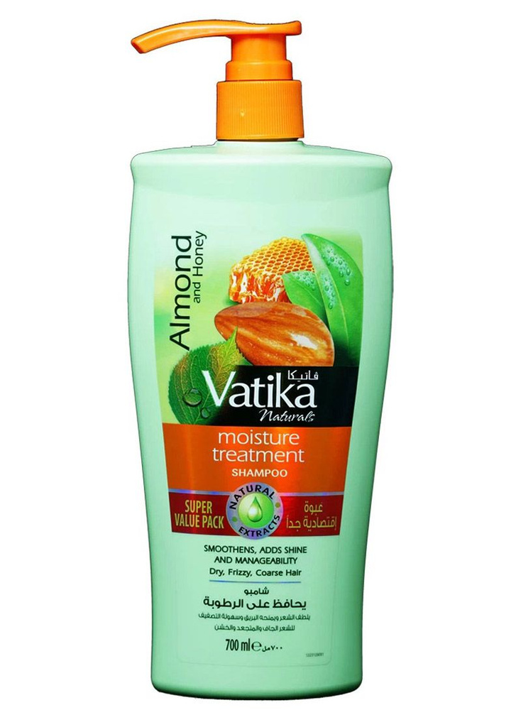 Vatika ALMOND AND HONEY Shampoo, Dabur (Ватика МИНДАЛЬ И МЕД Шампунь УВЛАЖНЯЮЩИЙ для сухих, вьющихся #1