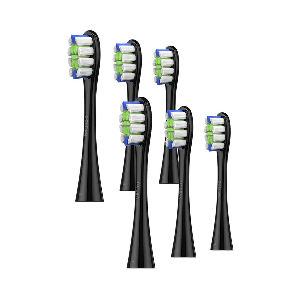 Сменные зубные щетки Oclean Plaque Control Brush Head (6-pk) Black #1