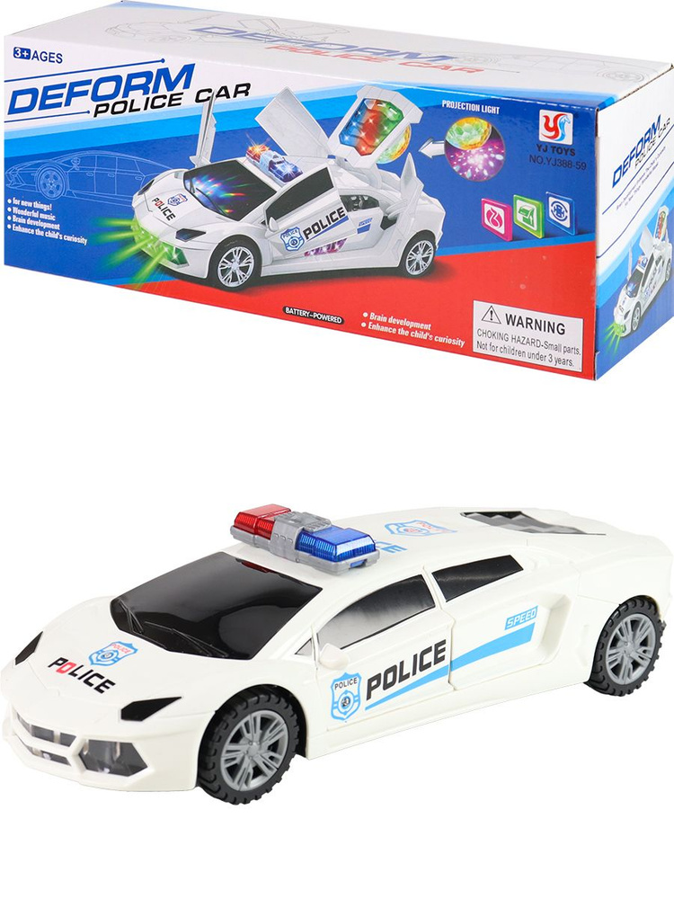 Машинка "Полиция" со светом и звуком , вращается на 360*. Машинка игрушечная для мальчика. (Арт. 2023349) #1