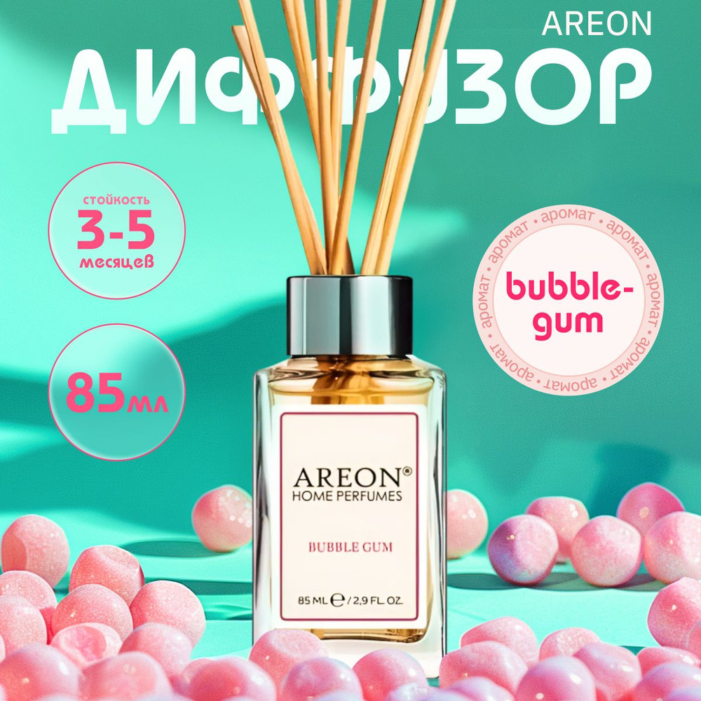 Ароматизатор для дома/офиса AREON HOME PERFUME STICKS 85 ml Бабл Гам #1