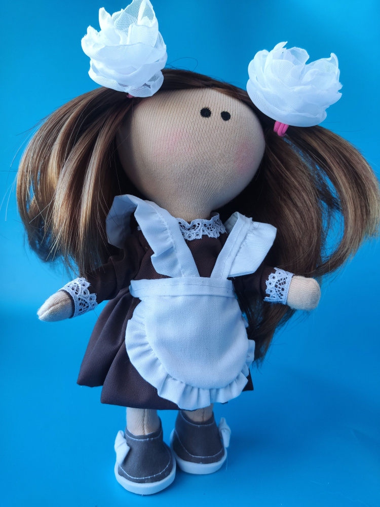 Кукла Школьница - интерьерная кукла ручной работы, 20 см #1