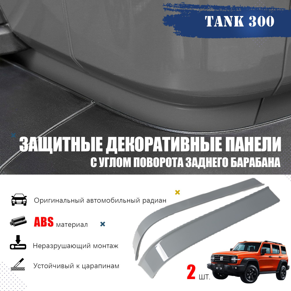 TANK Защита внешних частей автомобиля, Защитные декоративные панели-серый мм, 2 шт.  #1