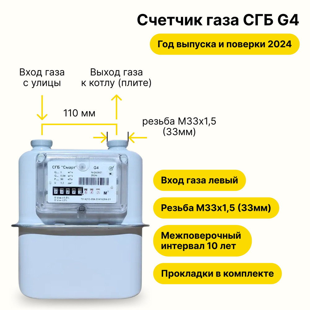 СГБ "Смарт" G4 Сигнал (вход левый, РЕЗЬБА ШТУЦЕРОВ М33х1,5 ПРОКЛАДКИ В КОМПЛЕКТЕ) 2024 года выпуска и #1