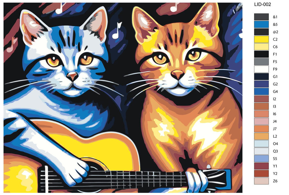Картина по номерам,"Живопись по номерам", 72 x 90, LID-002, котики, рыжий кот  #1