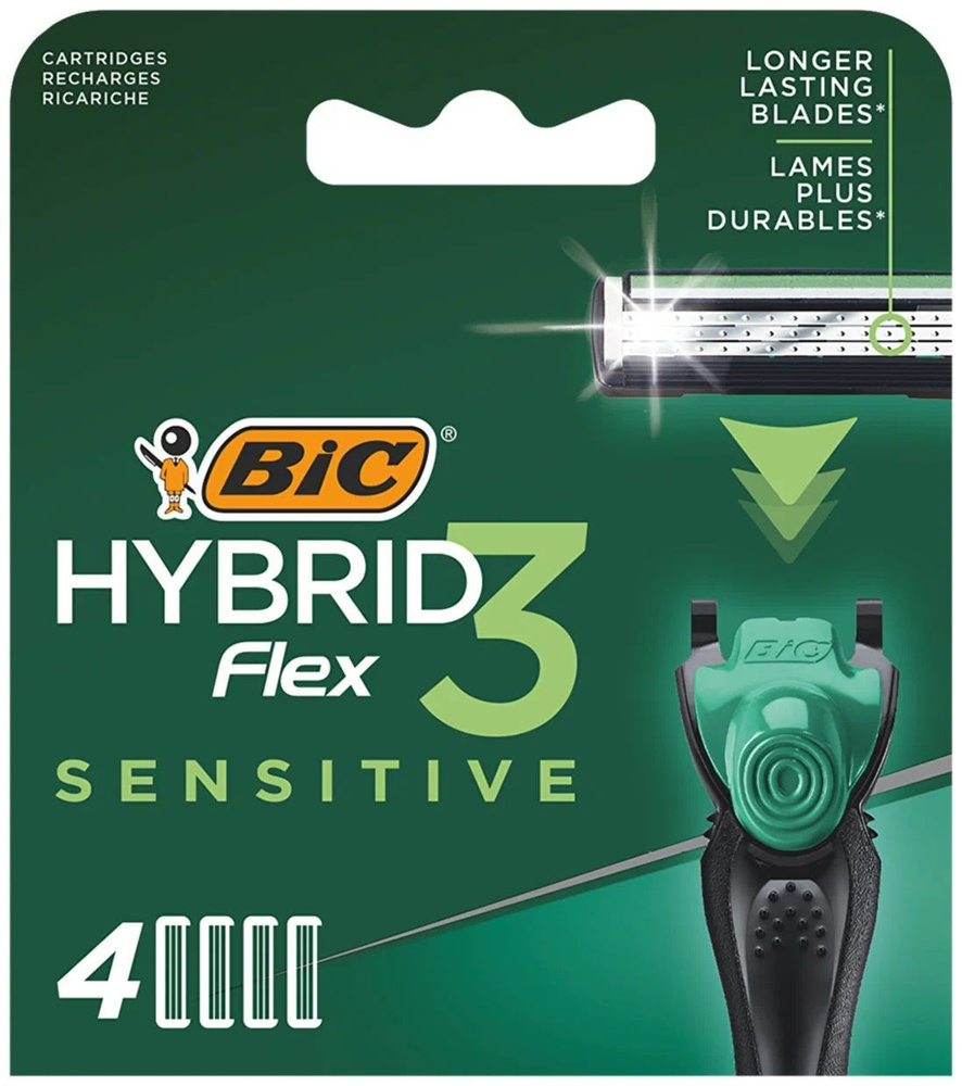 Bic Сменные кассеты для бритья Flex 3 Hybrid Sensitive, 4 шт #1