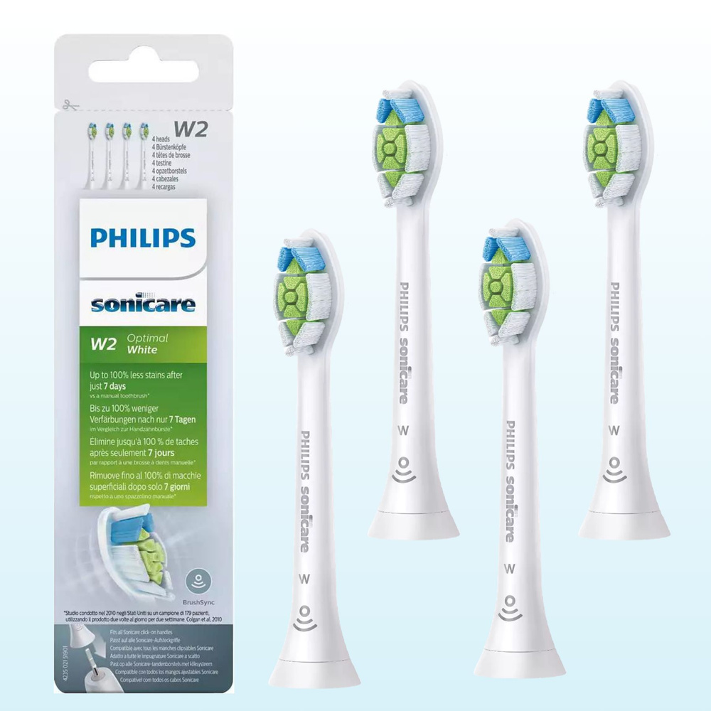 Philips Sonicare W2 Optimal White, стандартные звуковые головки для зубных щеток - 4 упаковки  #1