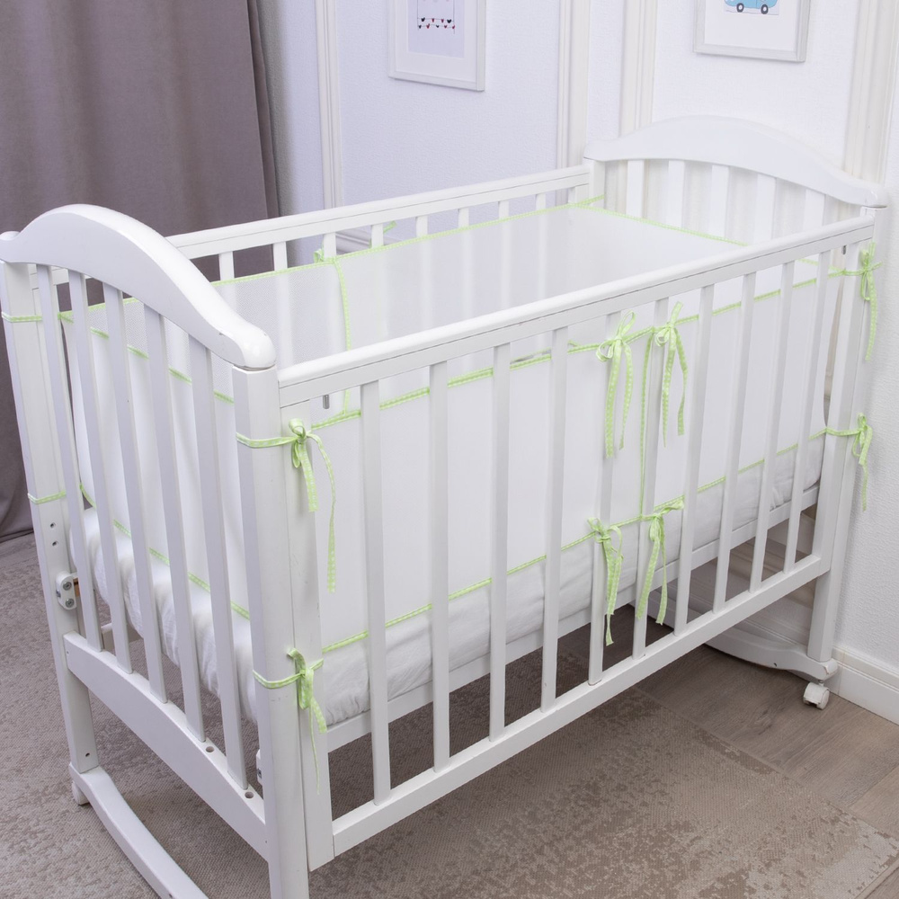 Бортики сетка в кроватку для новорожденных, 180х30см, комлект 2 шт., воздухопроницаемая защита детей #1