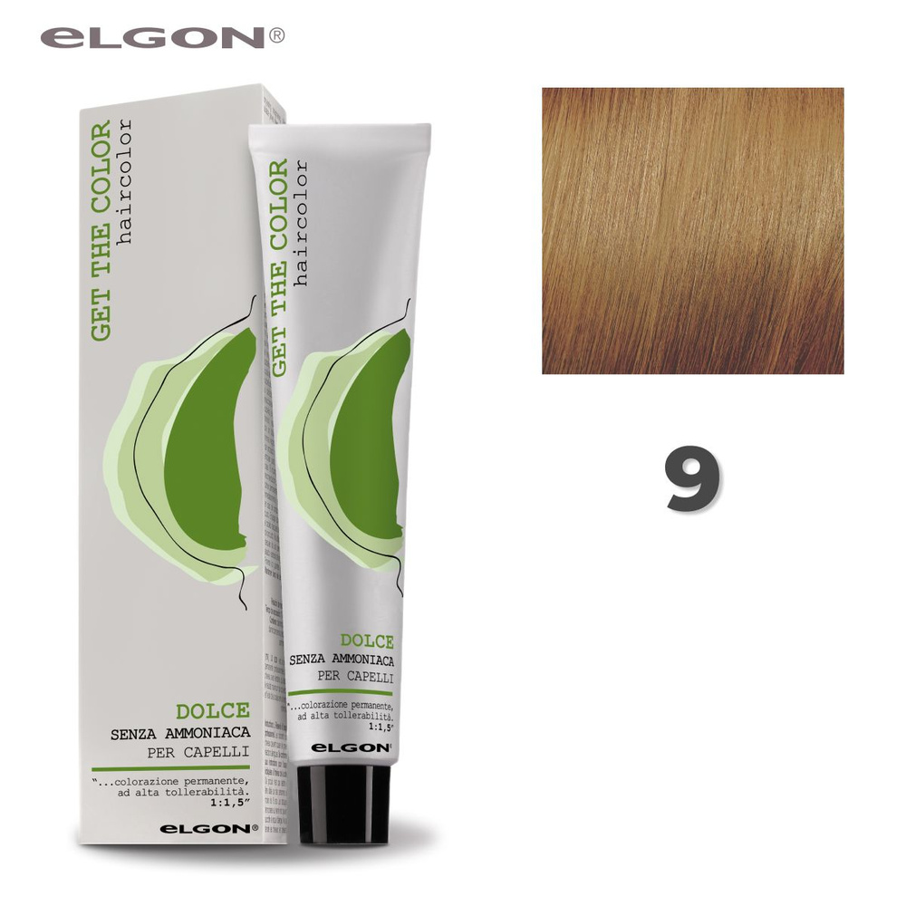Elgon Краска для волос без аммиака Get The Color Dolce 9 светло русый, 100 мл.  #1