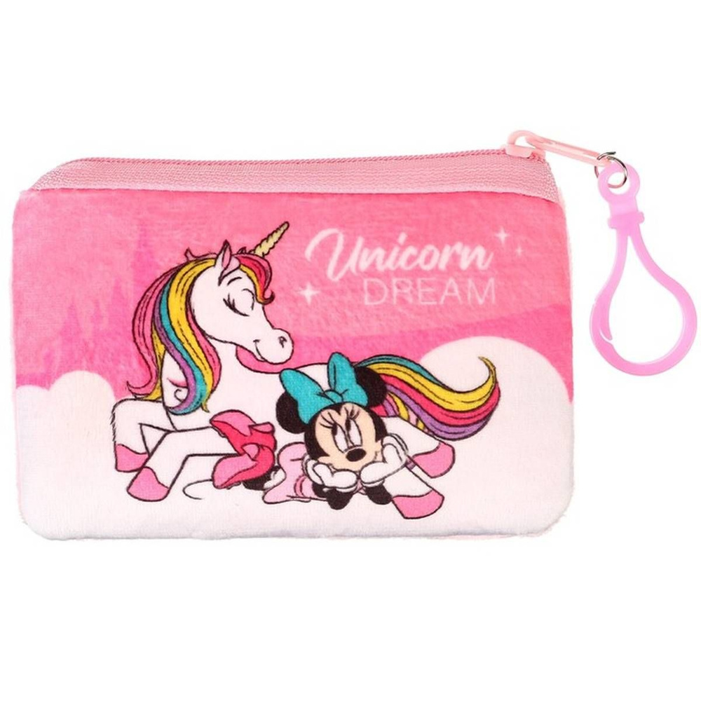 Кошелек детский Disney - Unicorn Dream, Минни Маус, из плюша, цвет розовый, 1 шт  #1