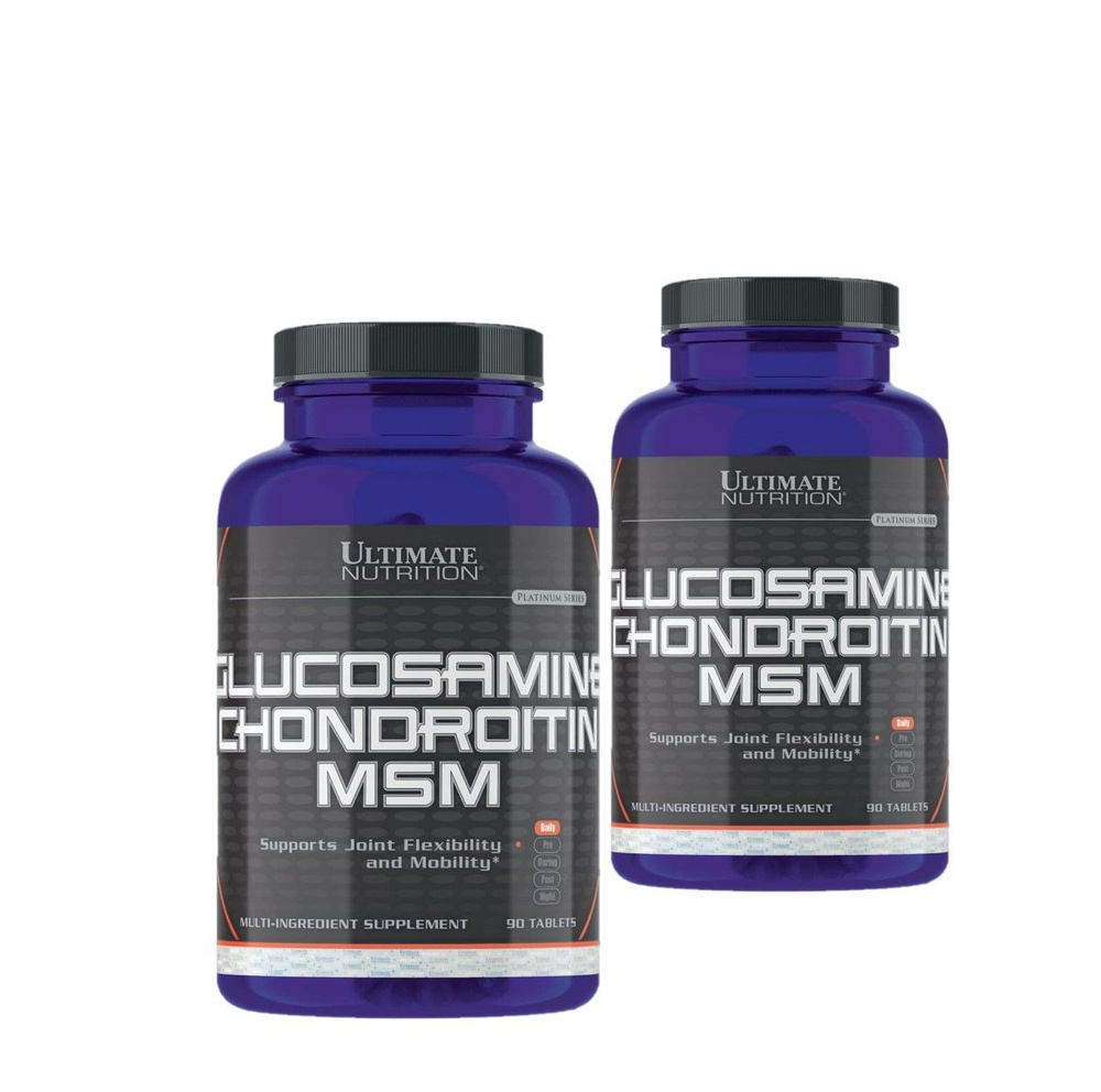 2 УПАКОВКИ! Ultimate Nutrition Glucosamine Chondroitin MSM 90 таблеток, Глюкозамин хондроитин МСМ, добавка #1