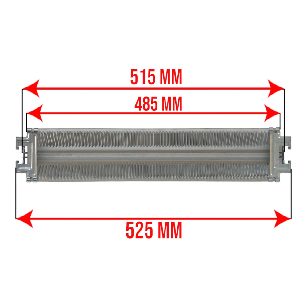 ТЭН конвекторный 1500W (750+750), L525/485мм, с креплением #1