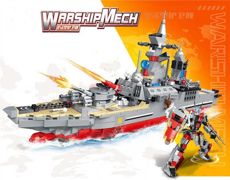 Конструктор для мальчиков военный корабль-трансформер 928 деталей WarshipMech  #1