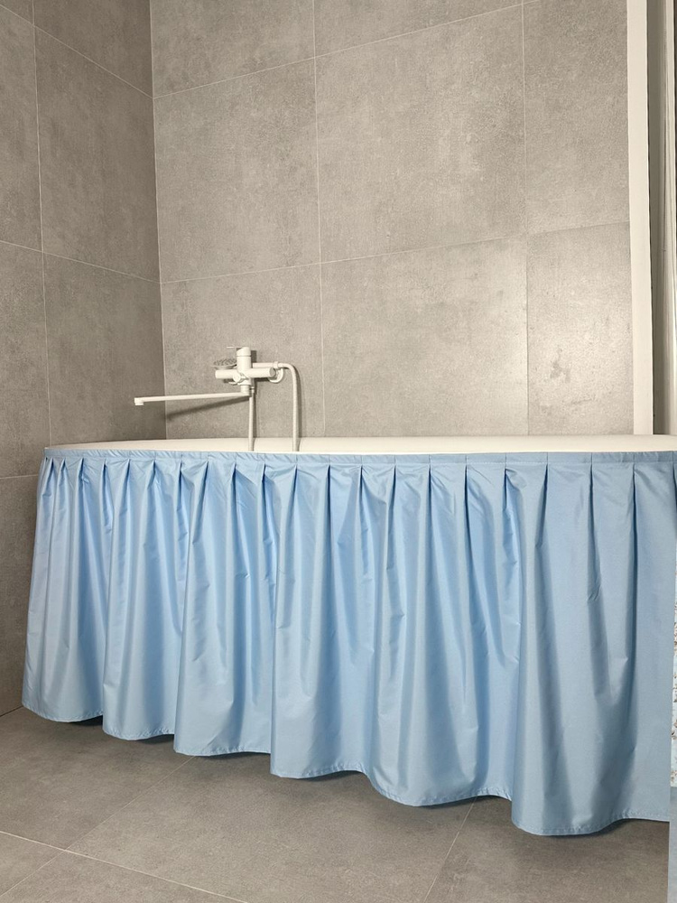 150х60 Экран под ванну тканевый, цвет голубой #1
