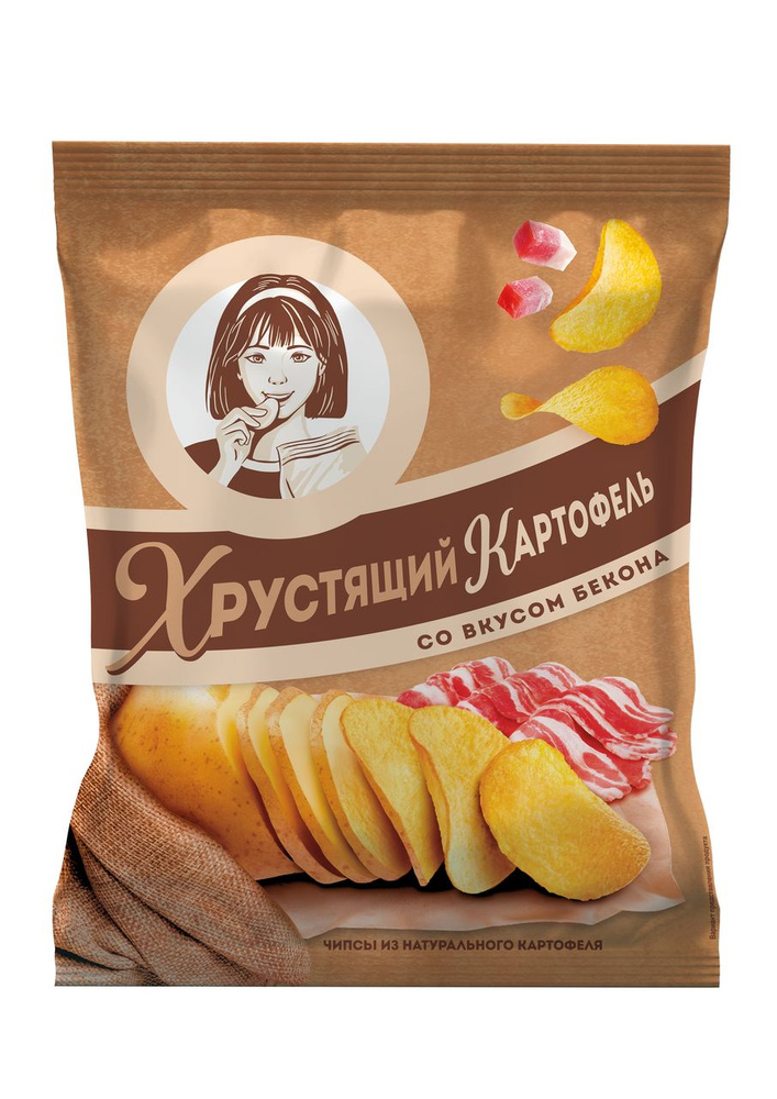 Чипсы Хрустящий картофель в ломтиках Бекон, 70г #1