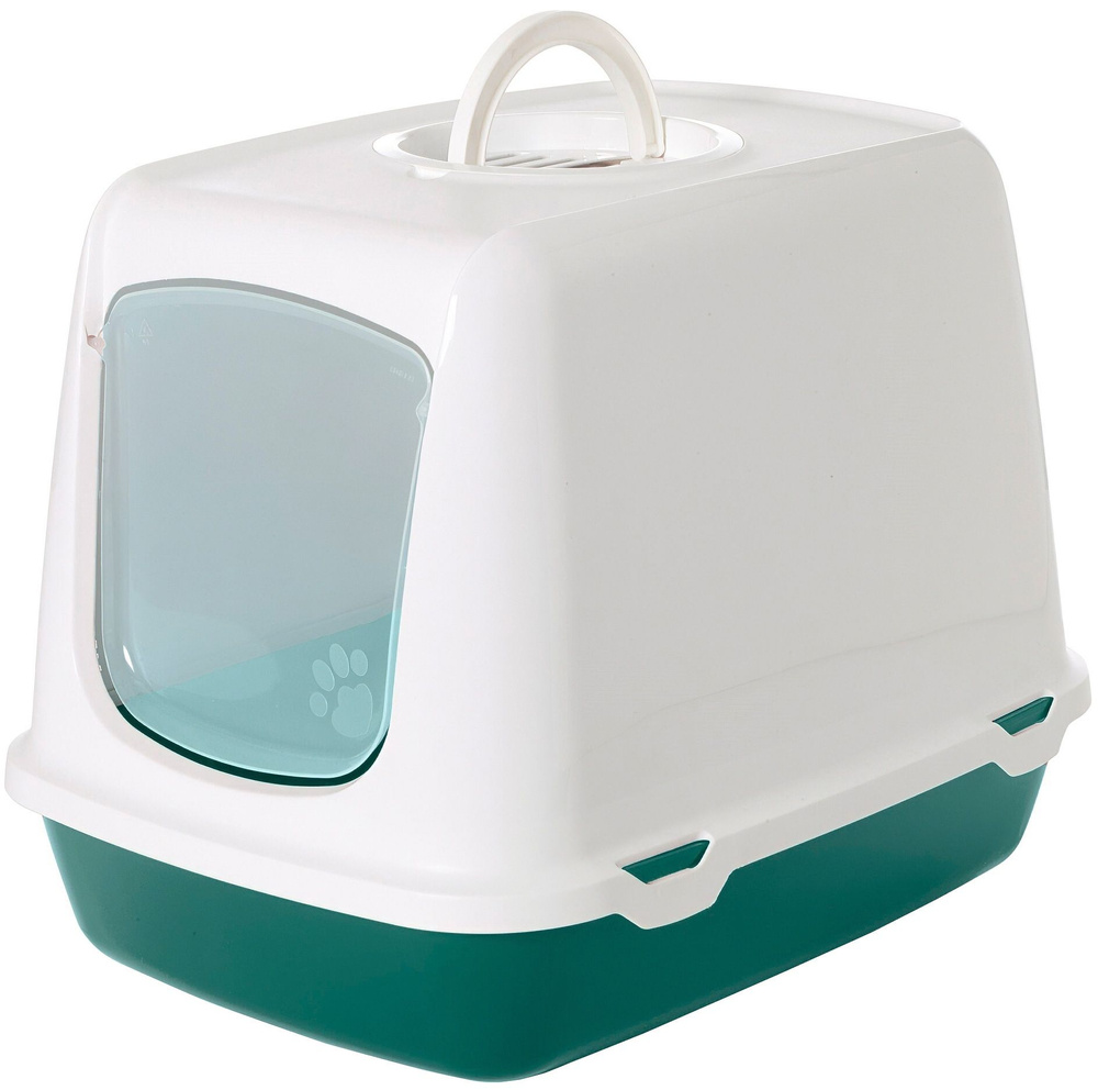 Savic Oscar туалет-домик для кошек, зеленый, 50х37х39 см #1