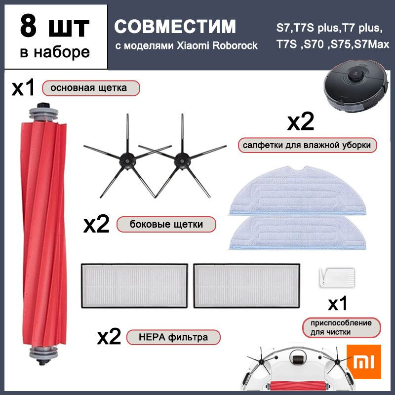 Комплект фильтров HEPA и щеток для робот-пылесоса Roborock G10S T7S, T7S plus, T7 plus, S7, S7 Pro Ultra, #1