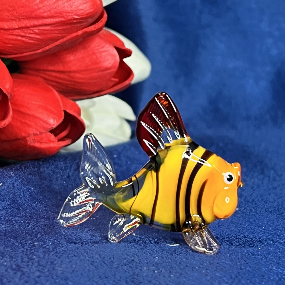 Фигурка из стекла "Золотая Рыбка" Оранжевая #1