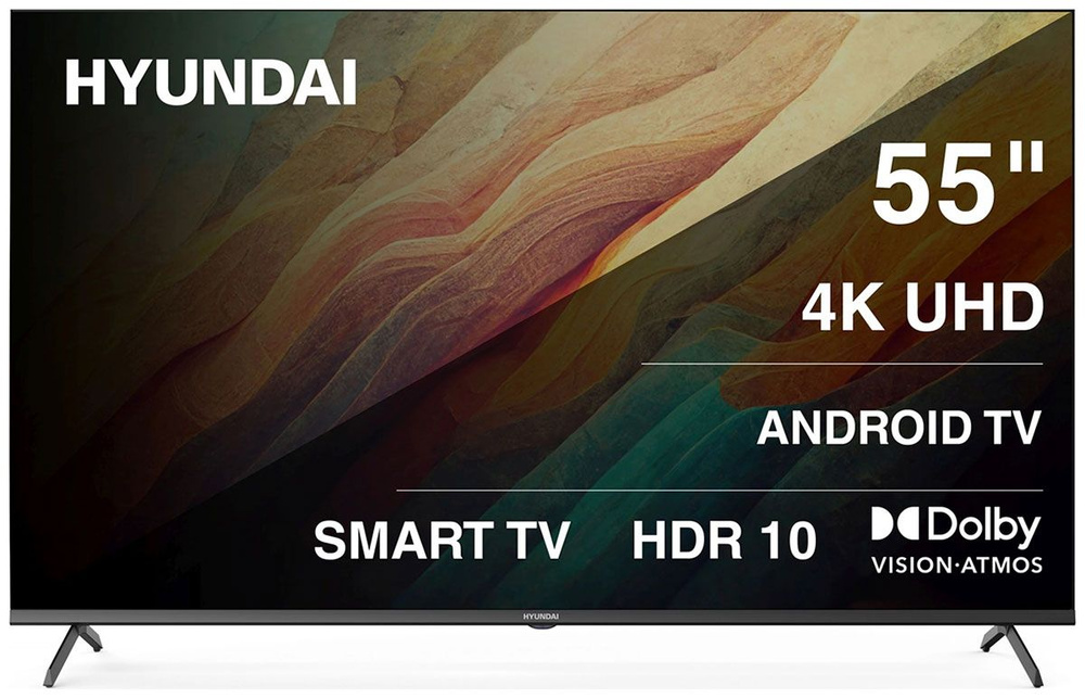 Hyundai Телевизор H-LED55BU7009 55" 4K UHD, черный #1