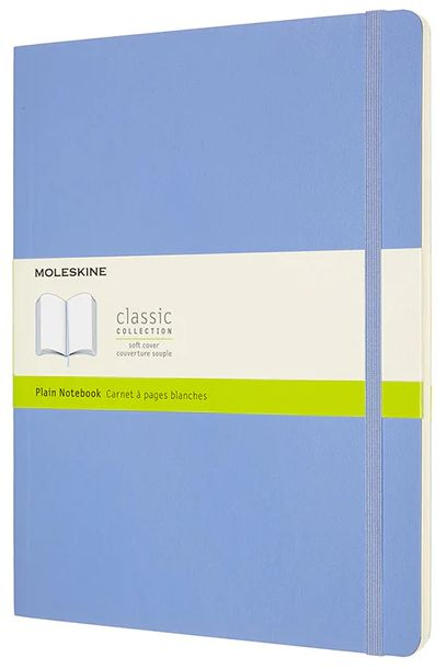 Блокнот без разметки Moleskine CLASSIC SOFT (QP623B42) 19х25см 192стр. мягкая обложка, голубая гортензия #1