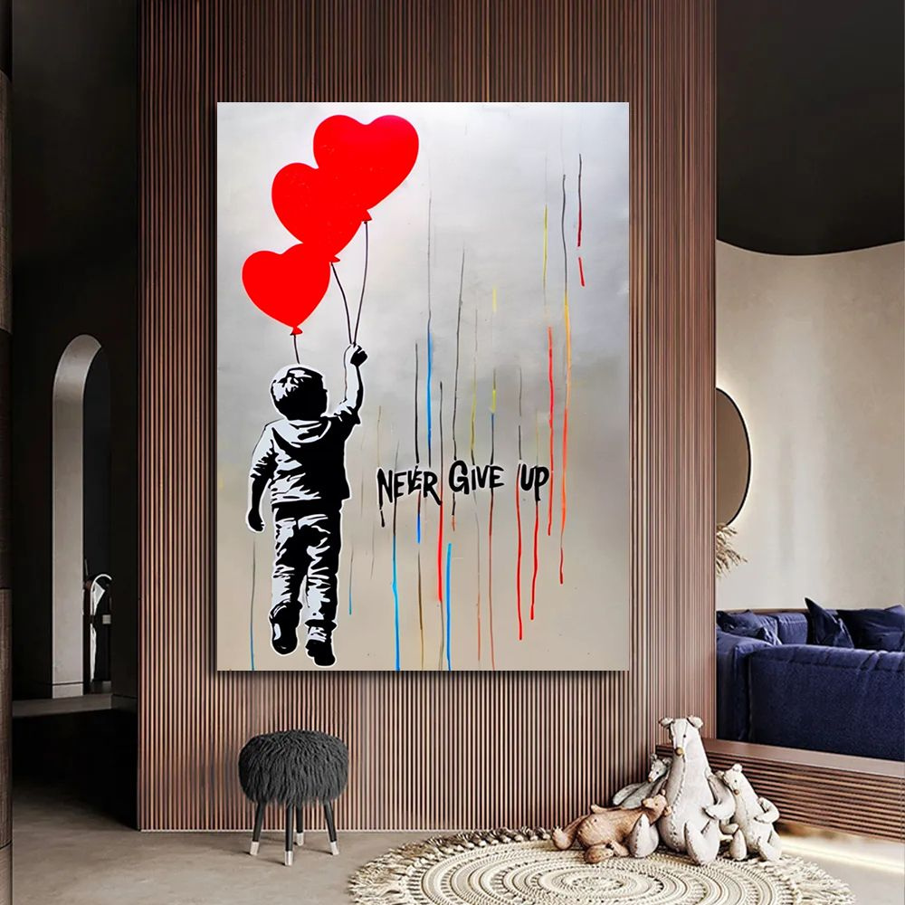 Картина Бэнкси, Banksy, уличное граффити, 80х110 см. #1