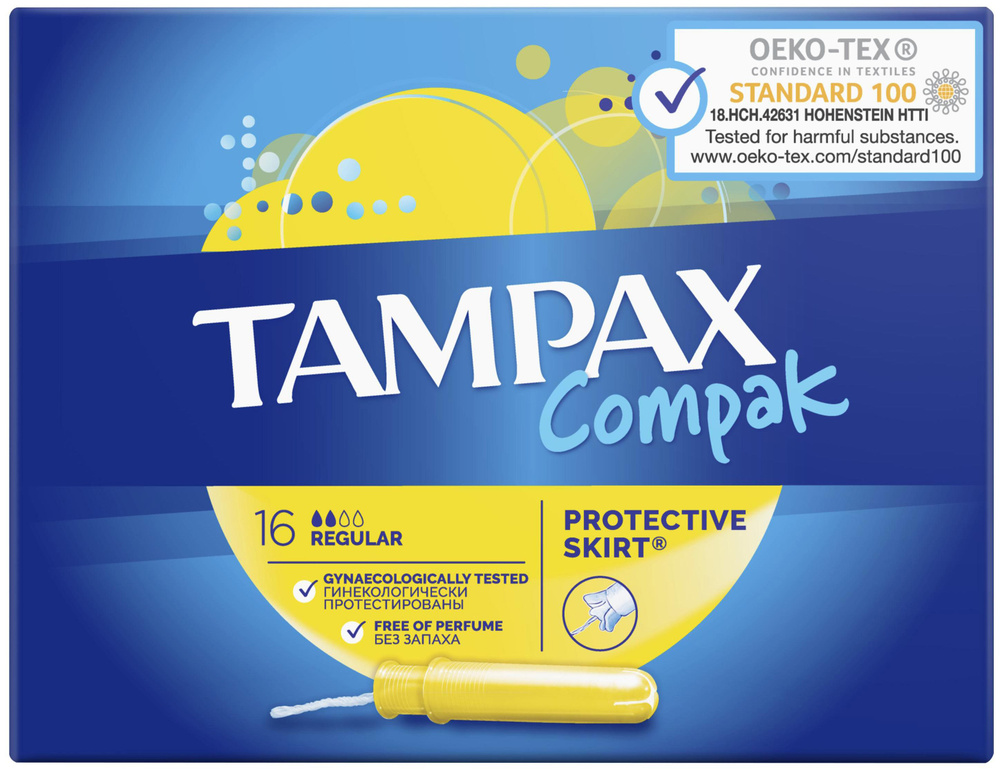 Тампоны с аппликатором Tampax Compak Regular, 16 шт #1