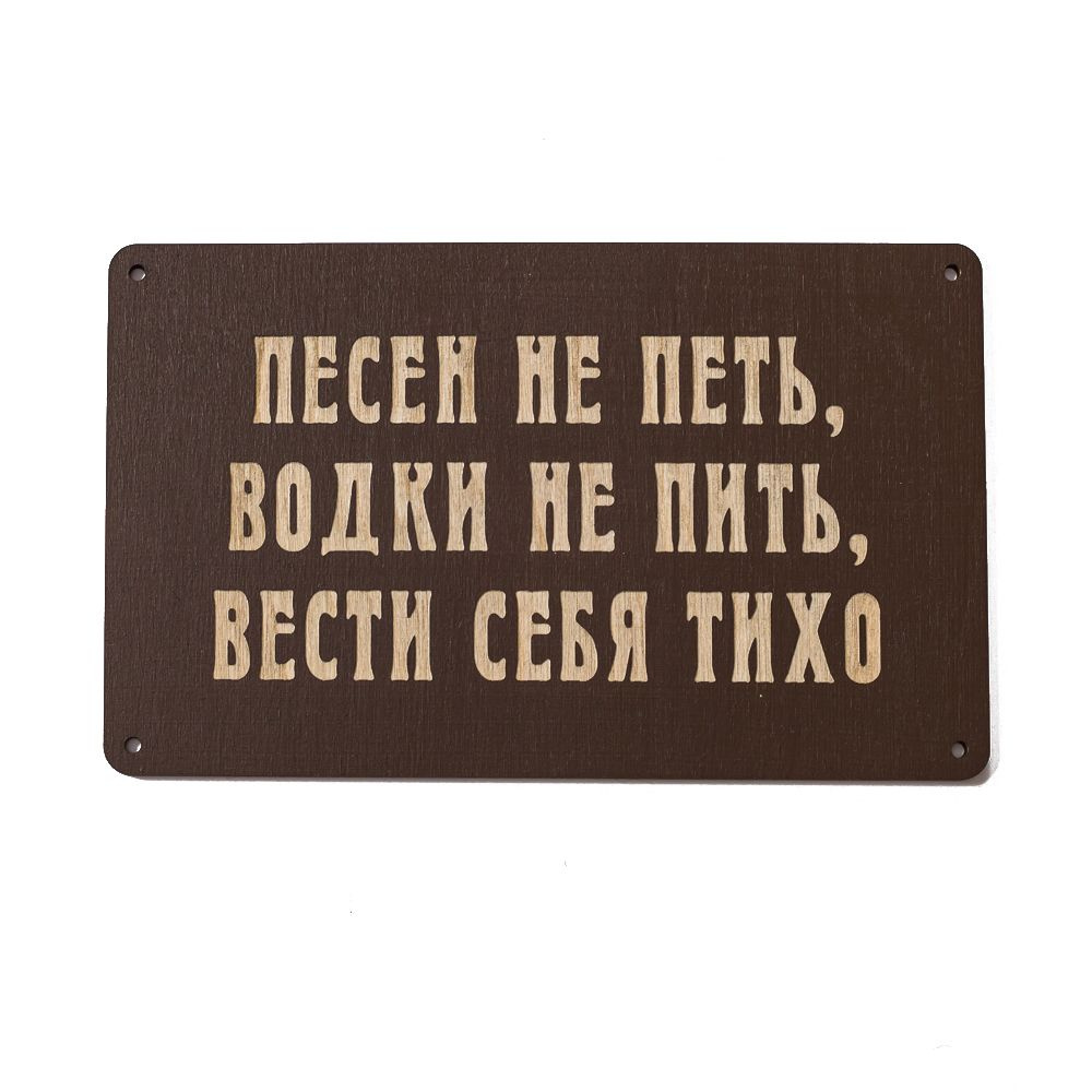 Декоративная табличка "Песен не петь, водки не пить, вести себя тихо"  #1