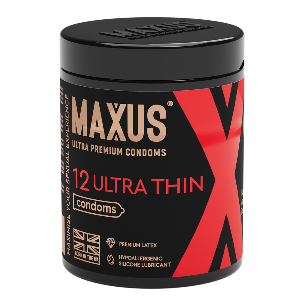 Презервативы в пластиковом контейнере ультратонкие MAXUS Ultra Thin X-Edition - 1 уп (12 шт)  #1