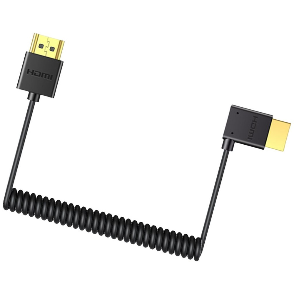 2.0HDM к HDMI пружинный кабель 4K/60Гц-0.5м до 1.8м-правый изгиб #1