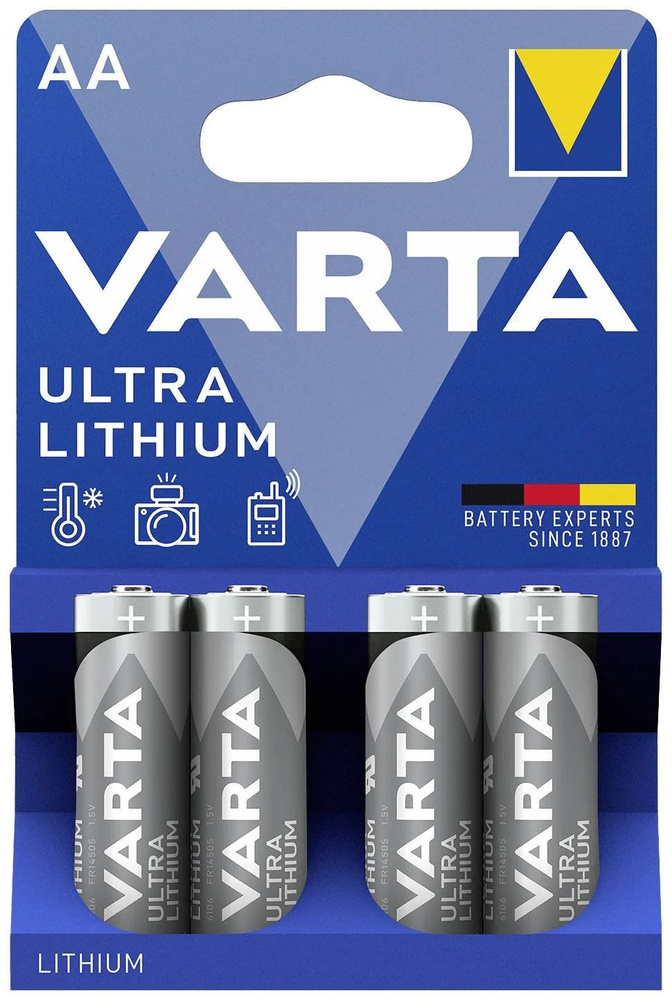 Батарейка AA литиевая Varta Ultra Lithium FR 6-4BL (6106) 1.5V в блистере 4шт.  #1