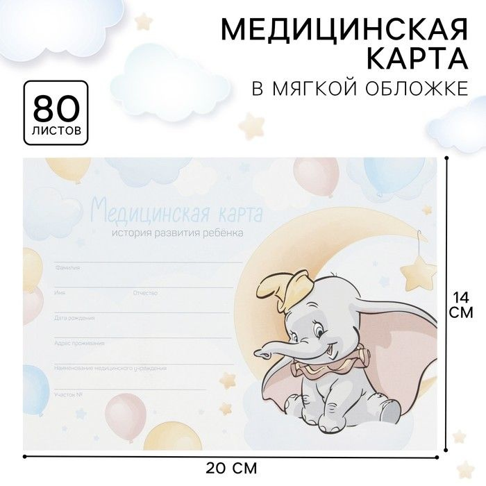 Disney Медицинская карта A5 (14.8 × 21 см), листов: 80 #1