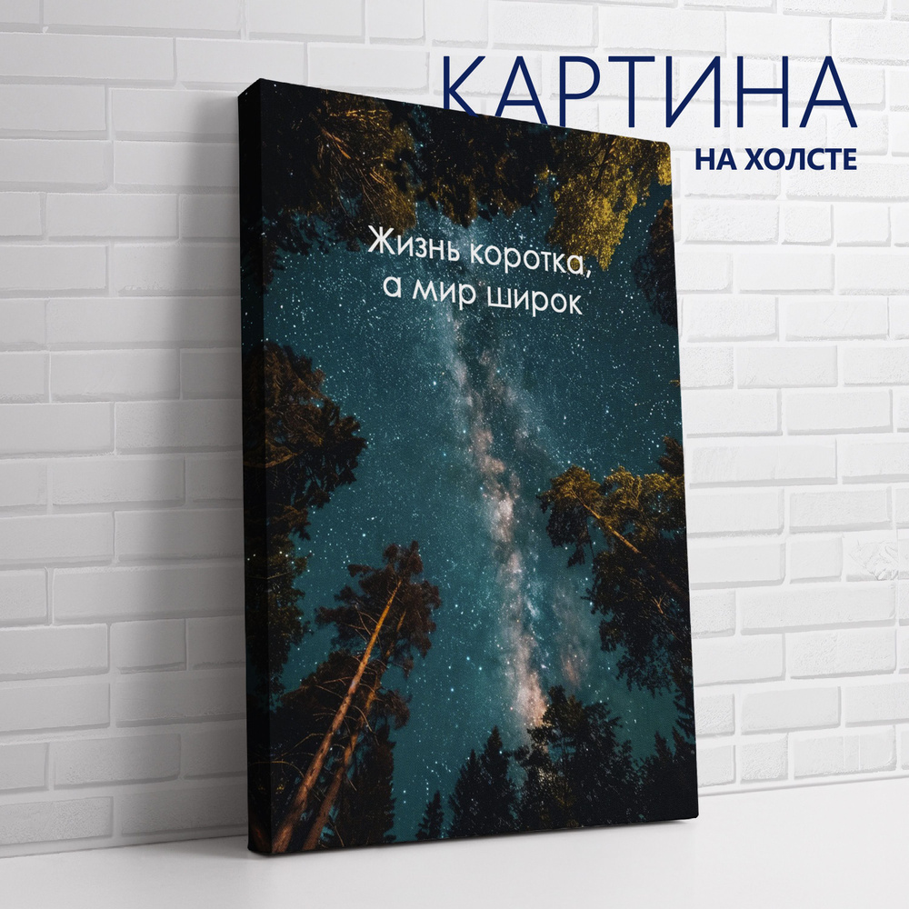 PRO Картины Картина "Цитата. Жизнь коротка, а мир широк (RU)", 30 х 20 см  #1