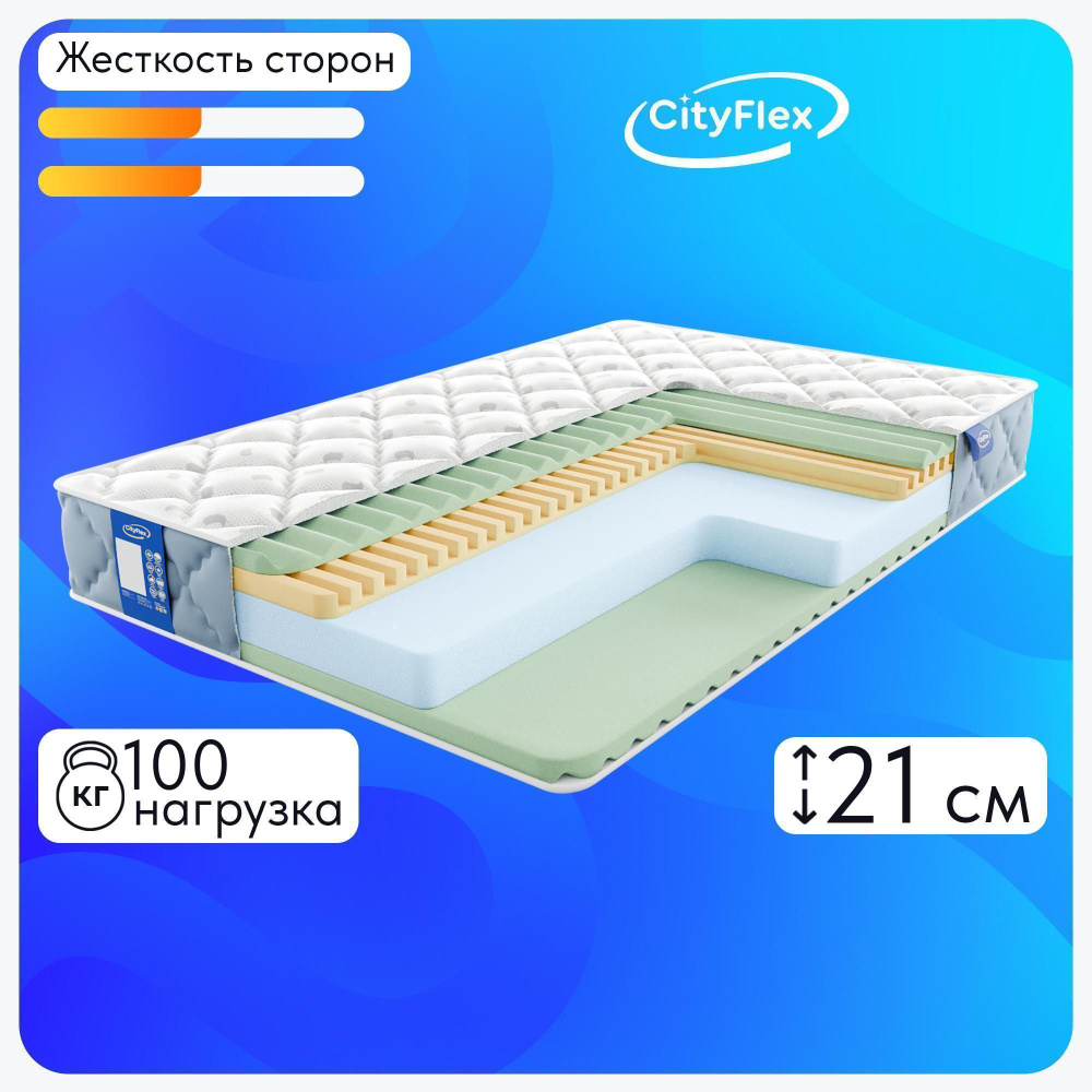 CityFlex Матрас Твист 21 mix R, Беспружинный, 90х200 см #1