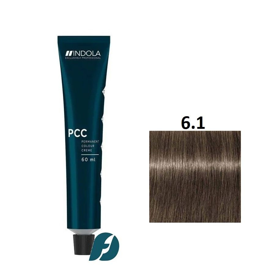 Indola Professional Permanent Caring Color 6.1 Стойкая крем-краска для волос темный блондин пепельный, #1