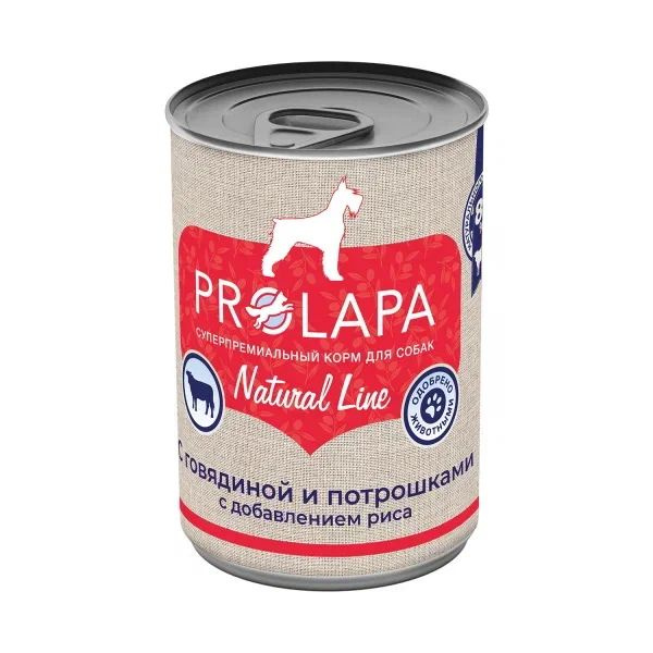 Prolapa Natural Line 400 г консервы для собак с говядиной, потрошками и рисом 12 шт  #1