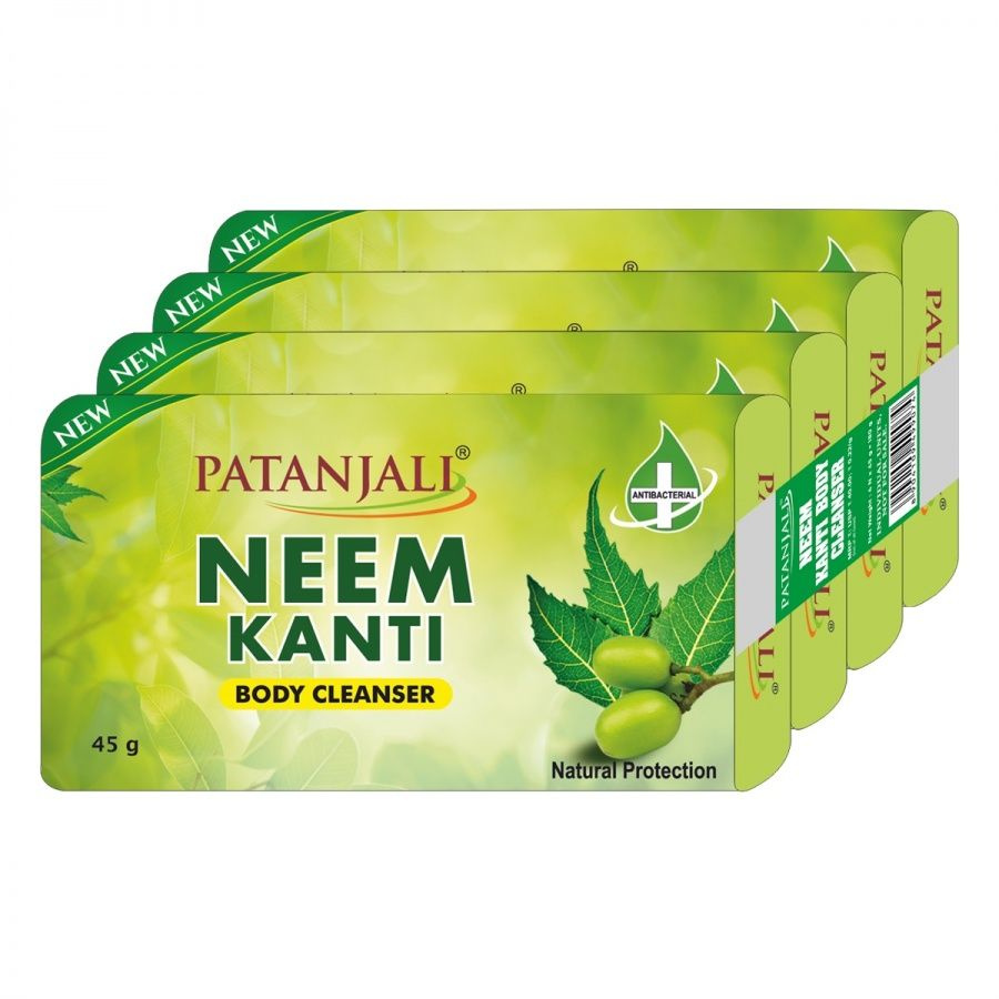 Patanjali Мыло травяное натуральное, Kanti Body Cleanser, Neem, с экстрактом нима, 4 штуки по 45 гр. #1