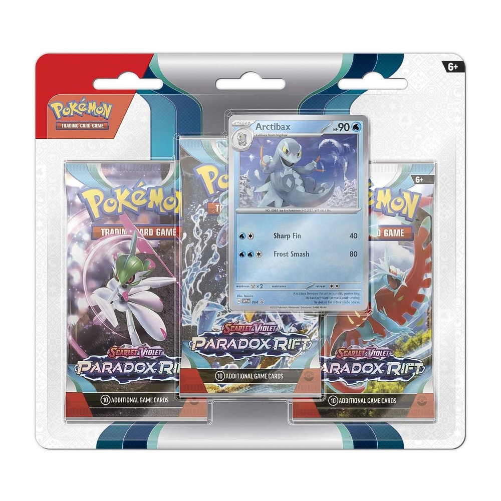 Покемон карты коллекционные: Pokemon TCG: Scarlet & Violet-Paradox Rift 3 Booster Packs & Arctibax Promo #1