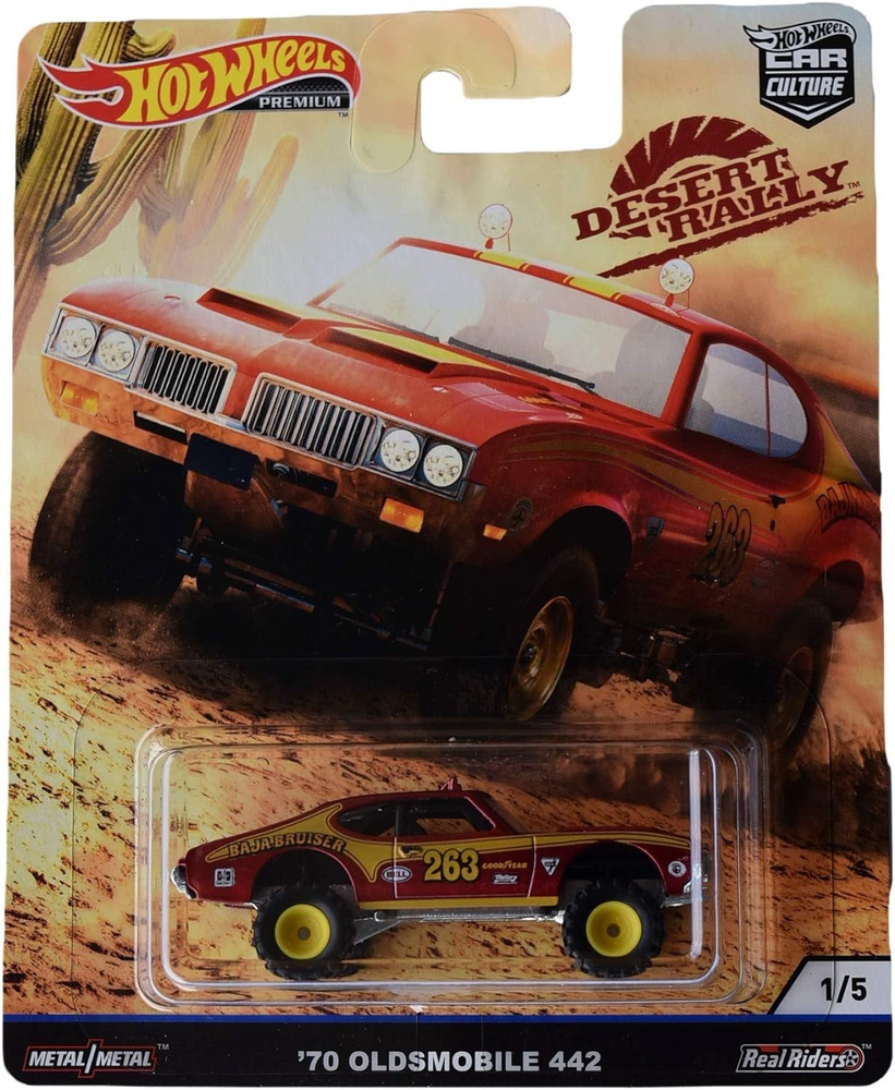 Коллекционная Premium машинка Hot Wheels '70 Oldsmobile 442 Red (коллекция Car Culture 2019, серия Desert #1