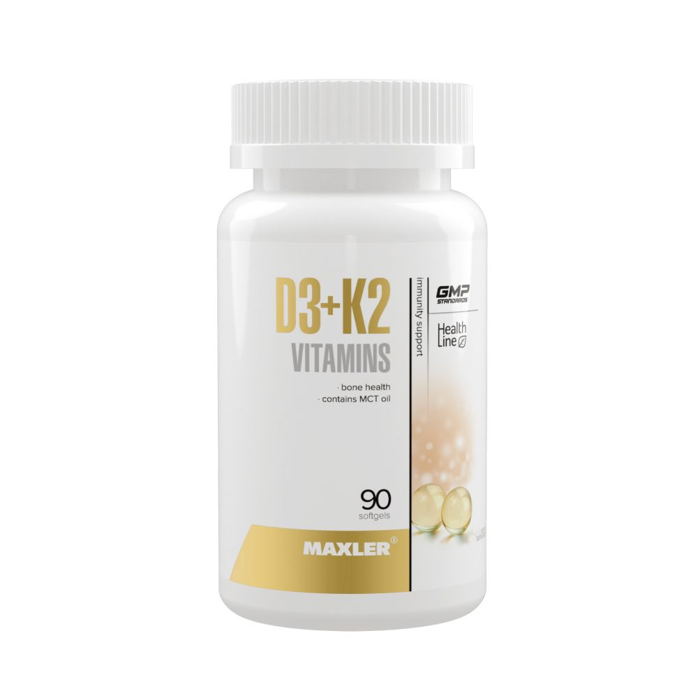 Витамин Д и Витамин K2 в капсулах Maxler D3+K2 Vitamins 90 шт. #1