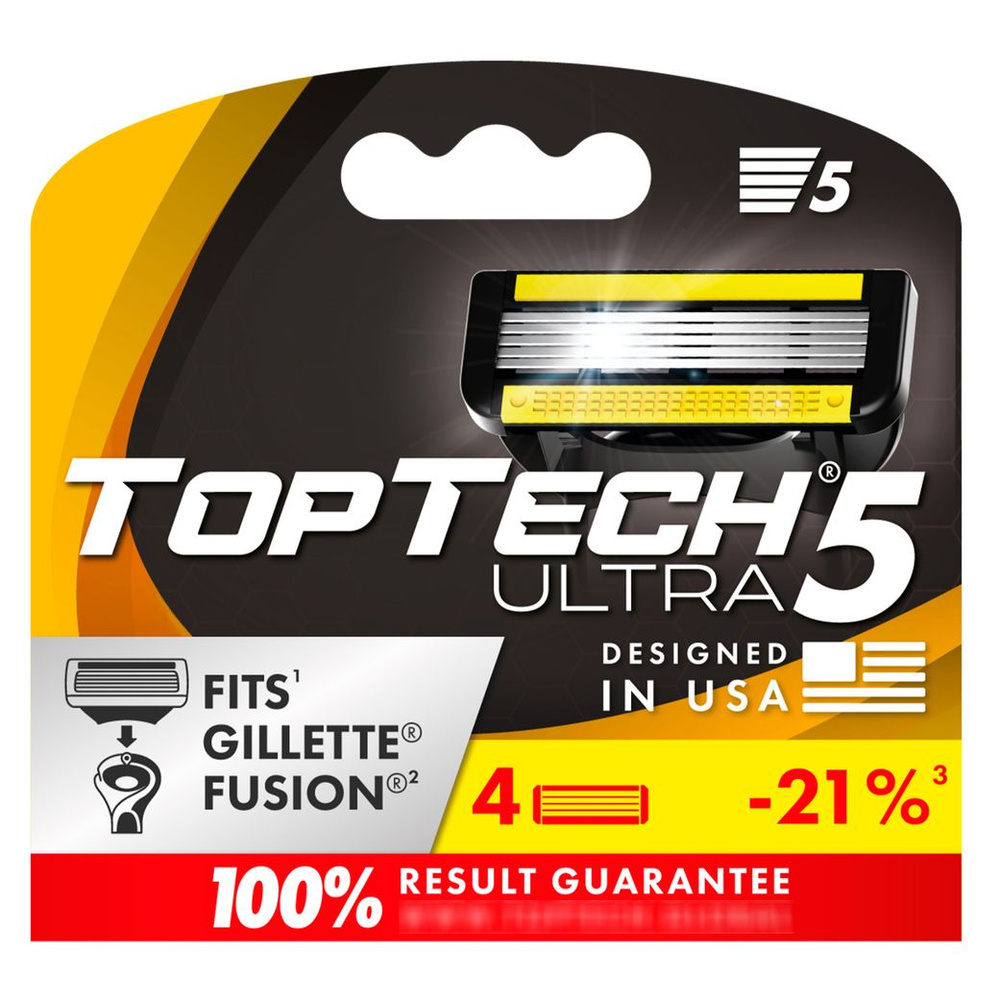 Кассеты сменные TopTech Ultra, 5 лезвий, 4 шт #1