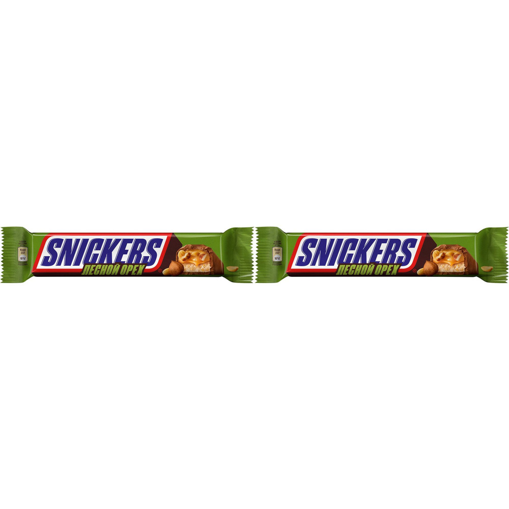 Батончик Snickers шоколадный с лесным орехом 81 г, набор: 2 штуки  #1