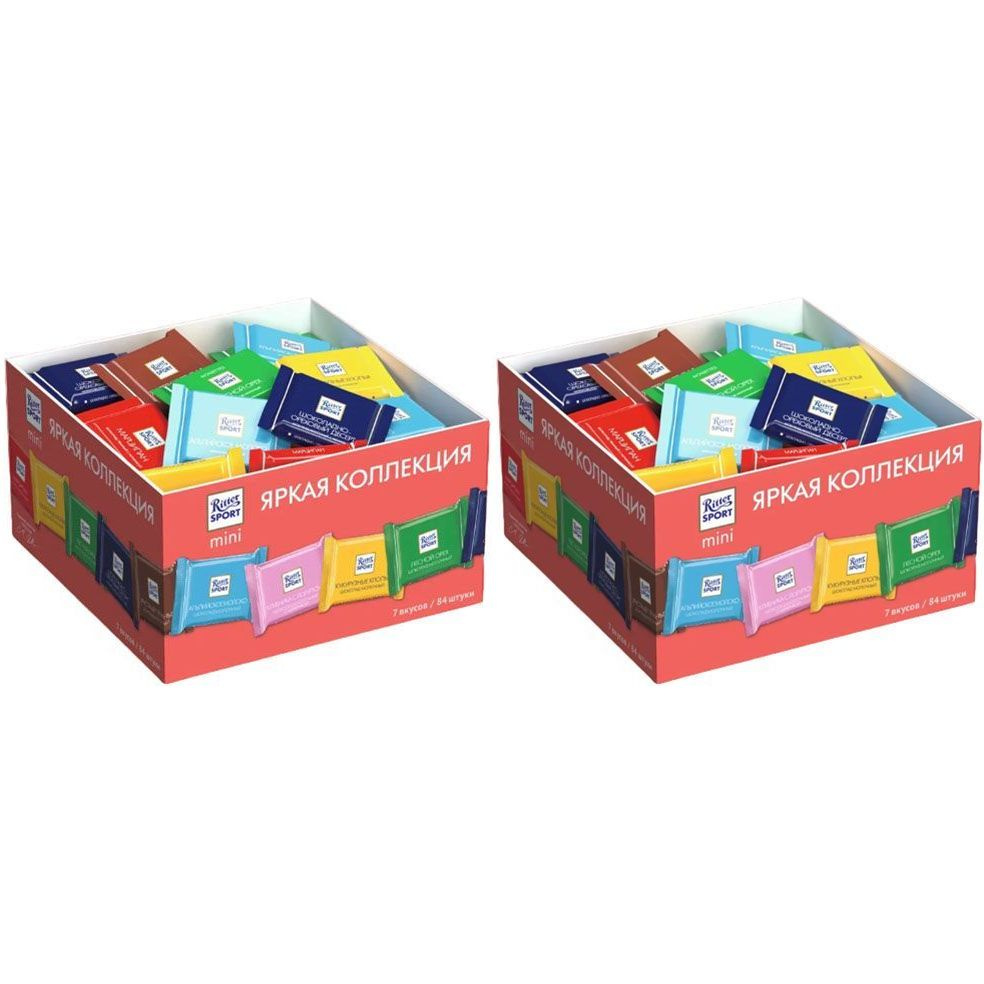 Шоколад Ritter Sport Mini Bunter Mix ассорти 7 вкусов 16,67 г х 84 шт, набор: 2 штуки  #1