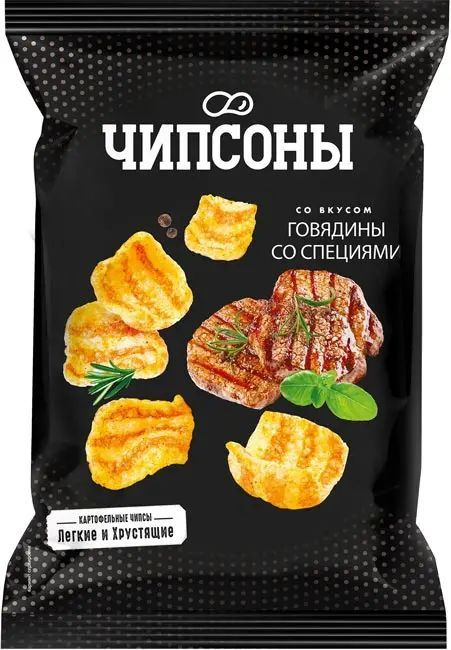 Чипсоны, чипсы со вкусом говядины со специями, 6шт по 40гр  #1