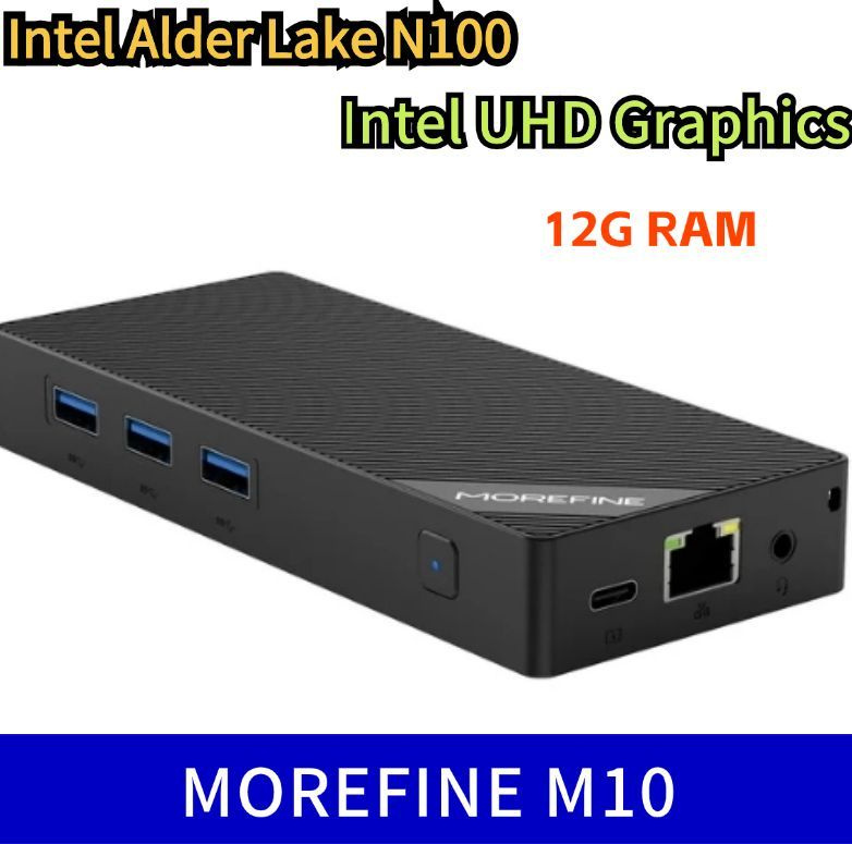 MOREFINE Мини-ПК 2024 год, самое позднее,WIFI6/BT5.2, Двойной дисплей HDMI 4K, порт USB3.2*3, RJ45, офисный #1